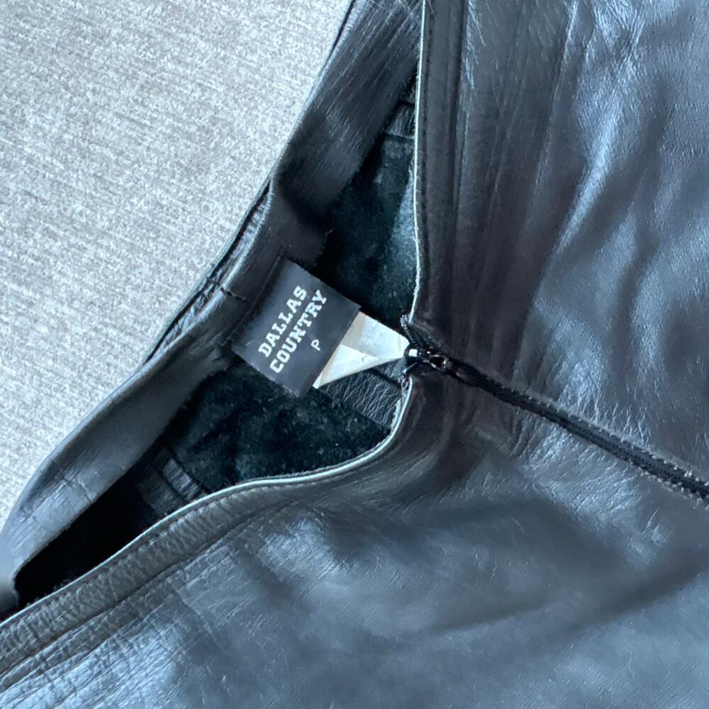 Genuine Black Leather Pants - Picture 3 of 6